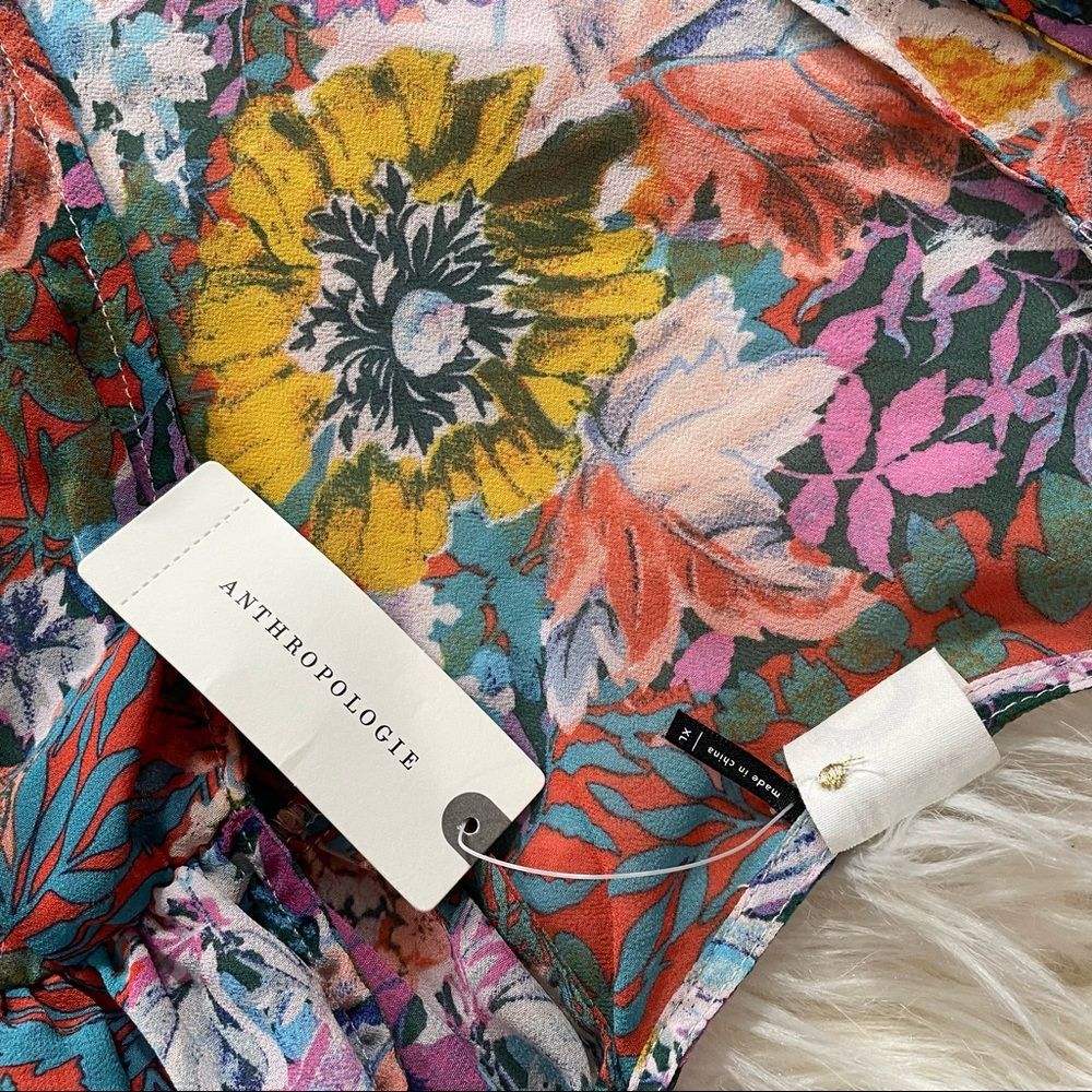 NWT ANTHRO AKEMI + KIN Valencia floral v neck dress - XL - Picture 6 of 8